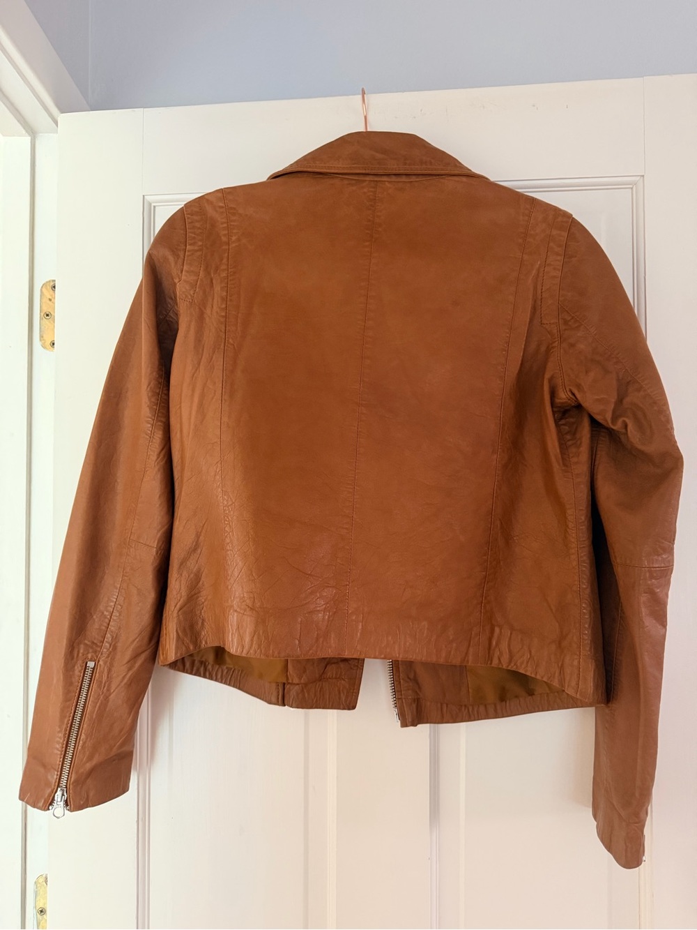 Nwt Madewell Washed Leather Motorcycle Jacket Medium - Picture 4 of 5